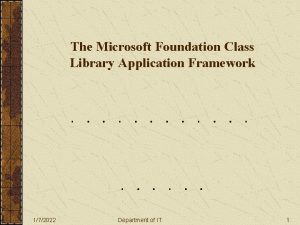 The Microsoft Foundation Class Library Application Framework 172022