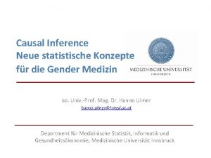 Causal Inference Neue statistische Konzepte fr die Gender