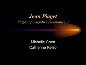 Jean Piaget Stages of Cognitive Development Michelle Chen