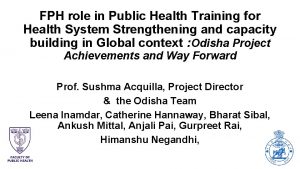 FPH role in Public Health Training for Health