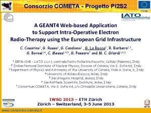 Consorzio COMETA Progetto PI 2 S 2 FESR