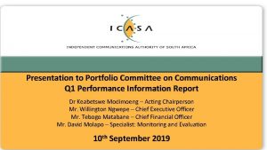 Presentation to Portfolio Committee on Communications Q 1