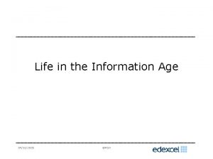 Life in the Information Age 09112005 RSH Main