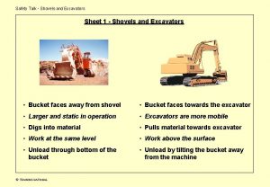 Safety Talk Shovels and Excavators Sheet 1 Shovels