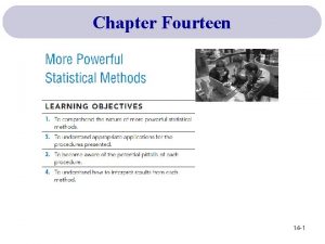 Chapter Fourteen 14 1 Statistical Analysis Procedures Statistical