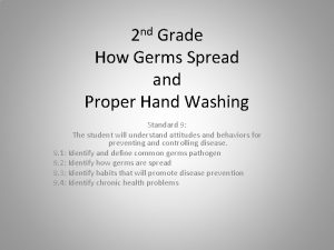 2 nd Grade How Germs Spread and Proper