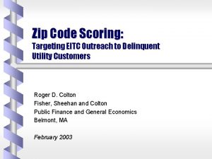 Zip Code Scoring Targeting EITC Outreach to Delinquent