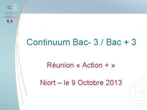 Continuum Bac 3 Bac 3 Runion Action Niort