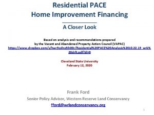 Residential PACE Home Improvement Financing A Closer Look