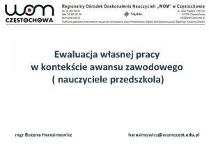 Ewaluacja wasnej pracy w kontekcie awansu zawodowego nauczyciele