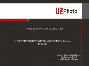 UNIVERSIDAD PILOTO DE COLOMBIA MONOGRAFA PROYECTO INSTITUTO COLOMBIANO