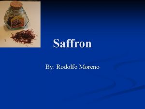 Saffron By Rodolfo Moreno Information Saffron n Persian
