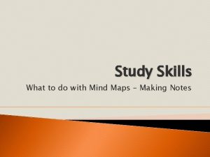 Study Skills What to do with Mind Maps