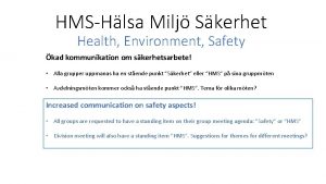 HMSHlsa Milj Skerhet Health Environment Safety kad kommunikation