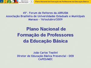 Plano Nacional de Formao de Professores da Educao