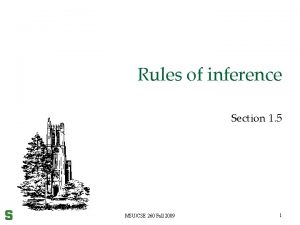 Rules of inference Section 1 5 MSUCSE 260