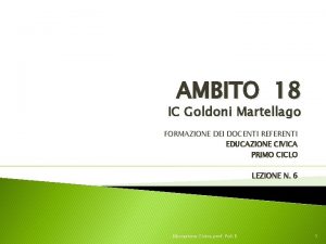 AMBITO 18 IC Goldoni Martellago FORMAZIONE DEI DOCENTI