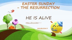 EASTER SUNDAY THE RESURRECTION HALLELUJAH Do you remember