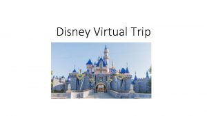 Disney Virtual Trip Primary 1 and 2 Monday