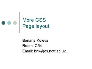 More CSS Page layout Boriana Koleva Room C