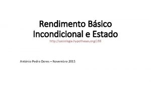 Rendimento Bsico Incondicional e Estado http sociologia hypotheses