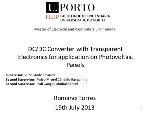 Master of Electrical and Computers Engineering DCDC Converter