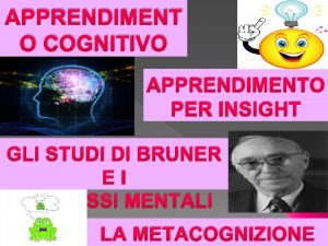 APPRENDIMENT O COGNITIVO APPRENDIMENTO PER INSIGHT GLI STUDI