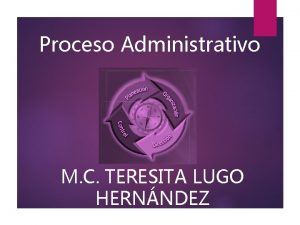 Proceso Administrativo M C TERESITA LUGO HERNNDEZ El