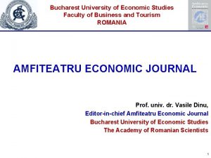 Bucharest University of Economic Studies Faculty of Business