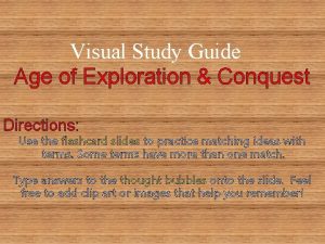 Visual Study Guide Age of Exploration Conquest Directions