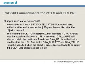 PKCS11 amendments for WTLS and TLS PRF Changes