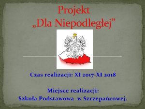 Projekt Dla Niepodlegej Czas realizacji XI 2017 XI