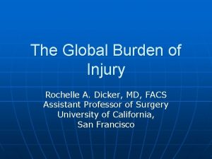 The Global Burden of Injury Rochelle A Dicker