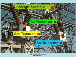 Lnergie lectrique Sa Production Son Transport Sa Distribution