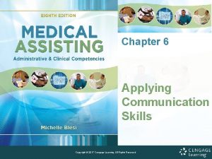 Chapter 6 Applying Communication Skills Copyright 2017 Cengage