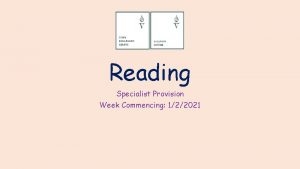 Reading Specialist Provision Week Commencing 122021 Daily Starter