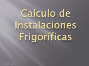 Calculo de Instalaciones Frigorficas 8122 1 45 a