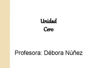 Unidad Cero Profesora Dbora Nez LENGUAJE Lengua Habla