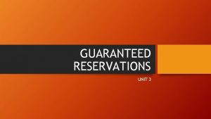 GUARANTEED RESERVATIONS UNIT 3 REVISION U 2 front