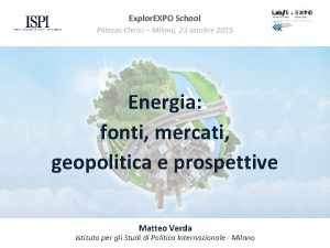 Explor EXPO School Palazzo Clerici Milano 23 ottobre