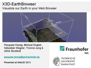 X 3 DEarth Browser Visualize our Earth in