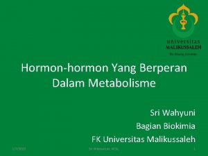 Hormonhormon Yang Berperan Dalam Metabolisme Sri Wahyuni Bagian