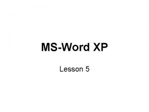 MSWord XP Lesson 5 News Paper Columns 1