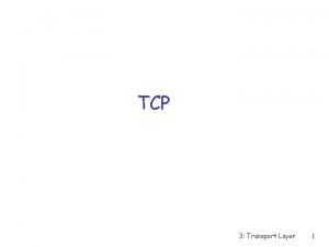 TCP 3 Transport Layer 1 TCP Overview r