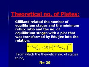 Theoretical no of Plates Gilliland related the number