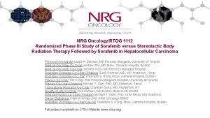 NRG OncologyRTOG 1112 Randomized Phase III Study of