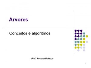 Arvores Conceitos e algoritmos Prof Rosana Palazon 1