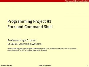 Carnegie Mellon Worcester Polytechnic Institute Programming Project 1