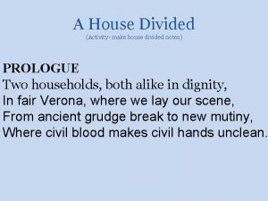 A House Divided Activity make house divided notes