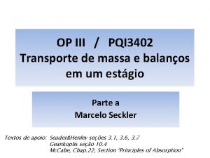 OP III PQI 3402 Transporte de massa e